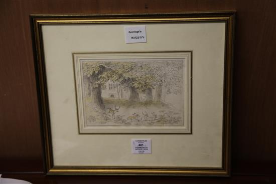 Attributed to Anthony Devis (1729-1817) Asted Park 5.5 x 8in.